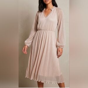 NWT June & Hudson Metallic Long Sleeve Dress L